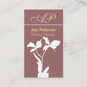 Tropical Exotic Orchid with Initials Monogram Business Card
