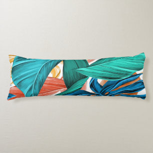 Tropical exotic palm leaves body cushion