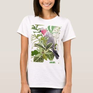 Tropical exotic pattern with parrot and flowers T-Shirt