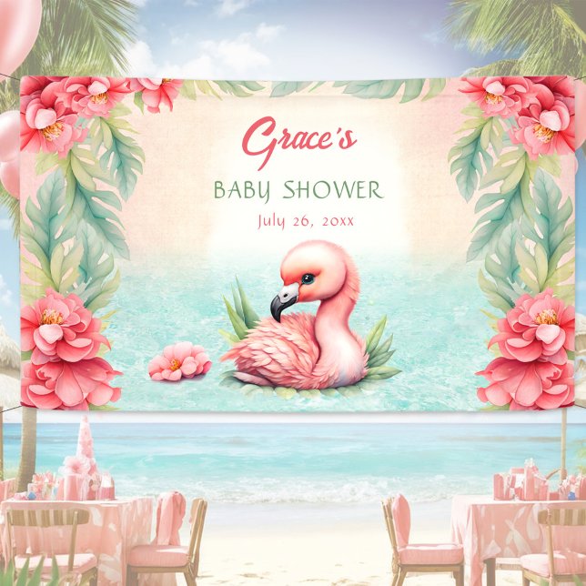 Tropical Exotic Pink Flamingo Luau Banner (Tropical Exotic Pink Flamingo Luau Banner)