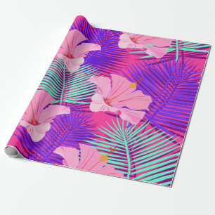 Tropical, exotic seamless pattern with exotic bird wrapping paper