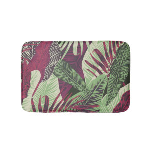 Tropical Exotic: Trendy Green Seamless Bath Mat