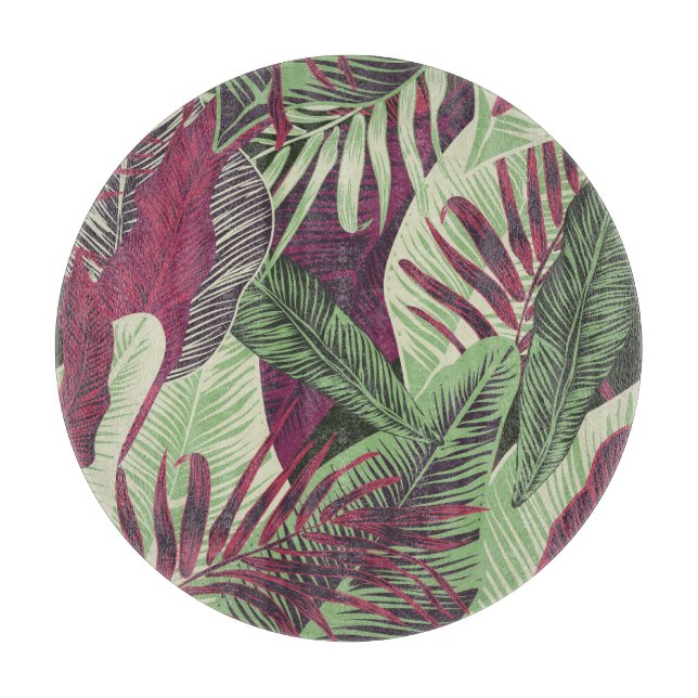 Tropical Exotic: Trendy Green Seamless Cutting Board (Front)