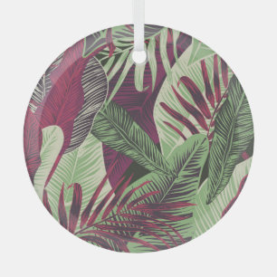 Tropical Exotic: Trendy Green Seamless Glass Tree Decoration