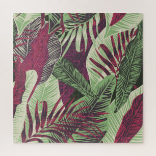 Tropical Exotic: Trendy Green Seamless Jigsaw Puzzle