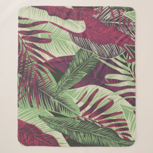 Tropical Exotic: Trendy Green Seamless Sherpa Blanket
