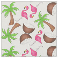 Tropical Fabric (Coconuts, Palm Trees, Flamingos)