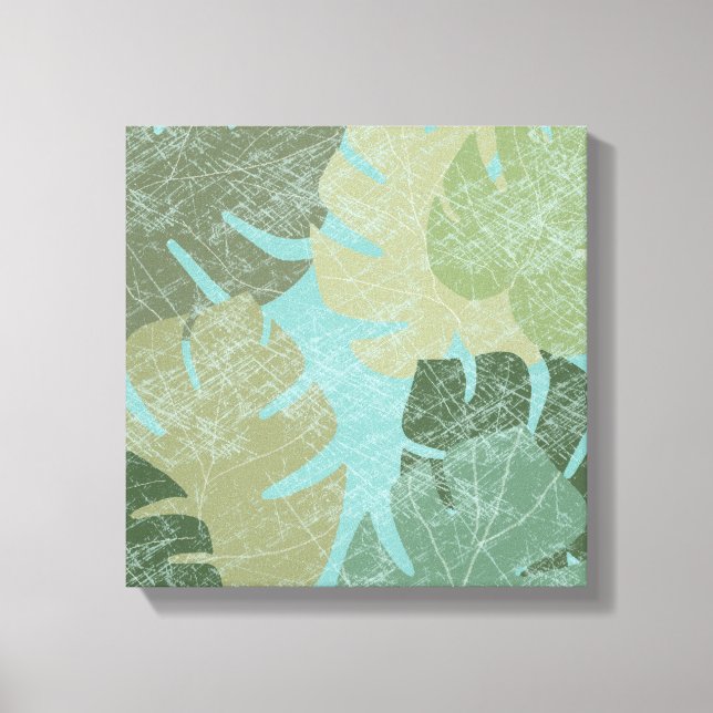 Tropical Faded Leaves Canvas Print (Front)