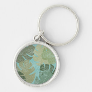 Tropical Faded Leaves Key Ring