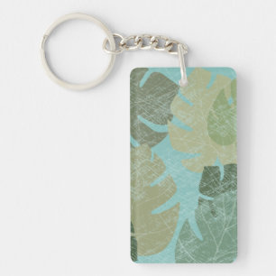 Tropical Faded Leaves Key Ring