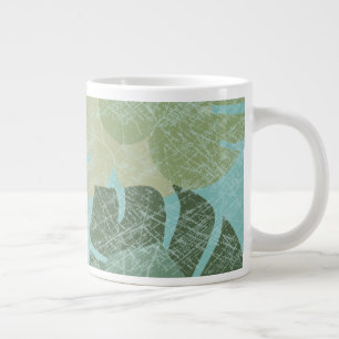 Tropical Faded Leaves Large Coffee Mug