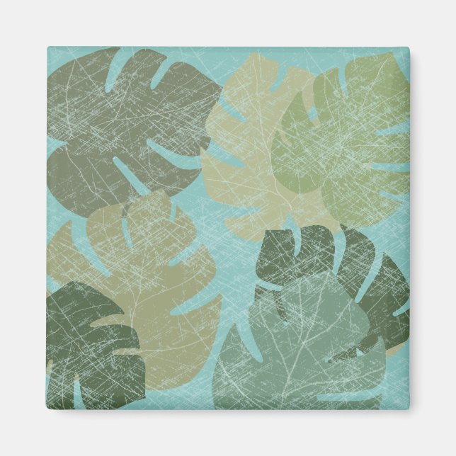 Tropical Faded Leaves Magnet (Front)