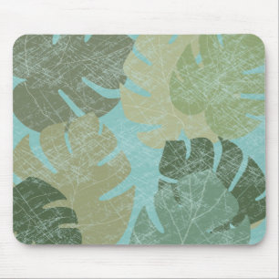 Tropical Faded Leaves Mouse Mat