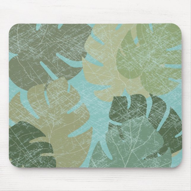 Tropical Faded Leaves Mouse Mat (Front)