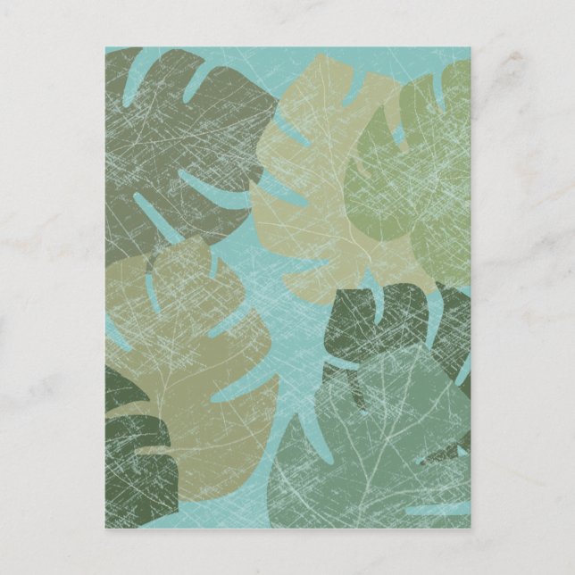 Tropical Faded Leaves Postcard (Front)