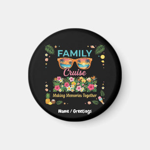 Tropical Family Cruise Memories Floral Summer Magnet