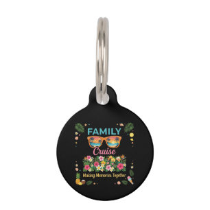 Tropical Family Cruise Memories Floral Summer  Pet Tag
