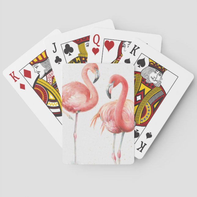 Tropical | Family of Flamingos Playing Cards (Back)