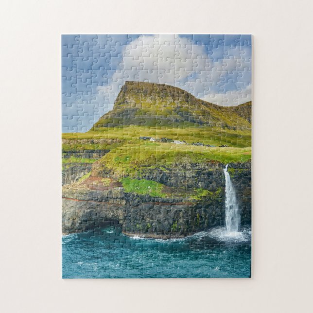 Tropical Faroe Archipelago Scenic Island Jigsaw Puzzle (Vertical)