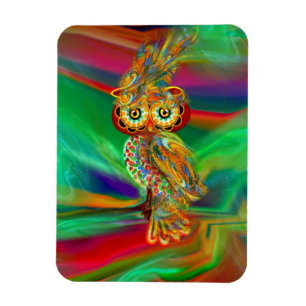 Tropical Fashion Queen Owl Magnet