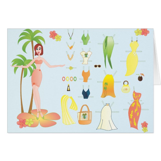 Tropical Fashions Paper Doll (Front Horizontal)