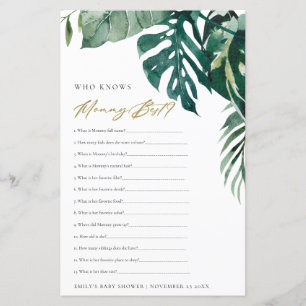 TROPICAL FAUNA MONSTERA WHO KNOWS M0MMY BEST GAME