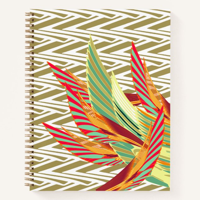 Tropical feathers spiral notebook (Front)