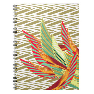 Tropical feathers spiral notebook