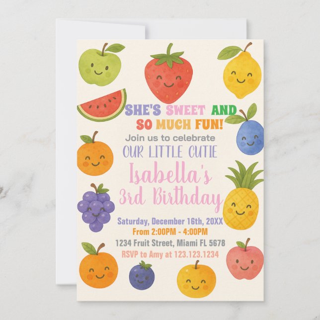 Tropical Fiesta Birthday Invitation (Front)