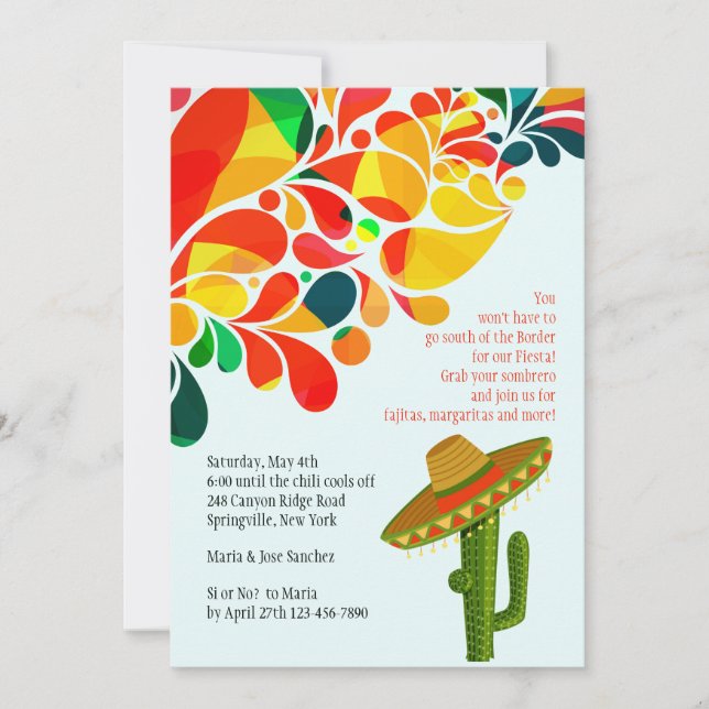 Tropical Fiesta Cinco de Mayo Invitation (Front)