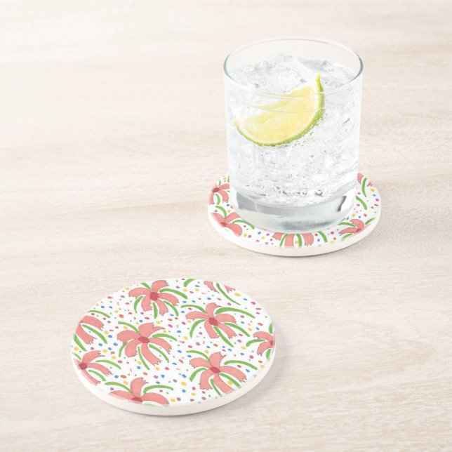 Tropical Fiesta Flowers Coaster (Side)