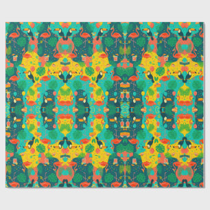 Tropical Fiesta Toucan & Flamingo  Wrapping Paper