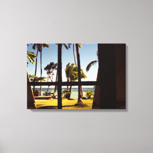 Tropical Fiji Beach Scene 24x16 (60x40cm) waccna Canvas Print