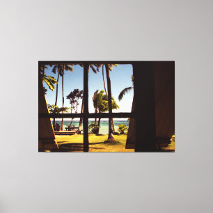 Tropical Fiji Beach Scene 60x40 (150x100cm) waccnm Canvas Print