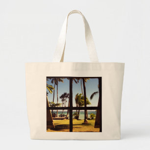 Tropical Fiji Beach Scene bagjtcn Large Tote Bag