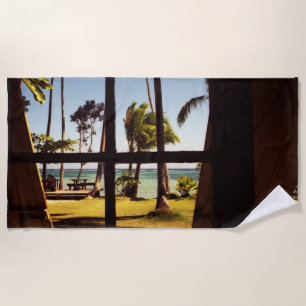 Tropical Fiji Beach Scene btcnm Beach Towel