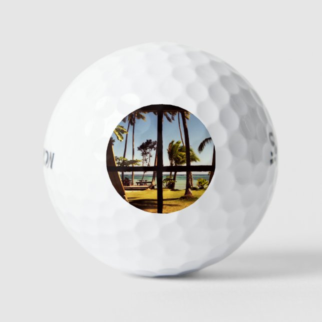 Tropical Fiji Beach Scene ssf gbcnm Golf Balls (Front)
