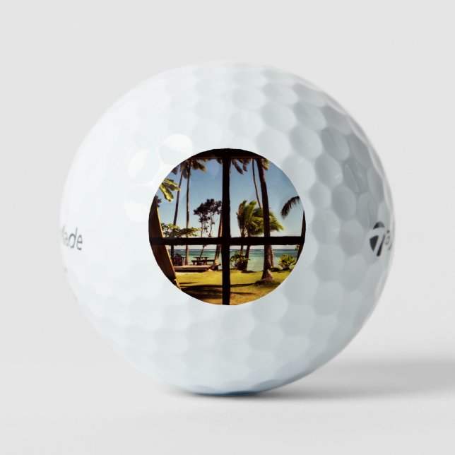 Tropical Fiji Beach Scene tmtp5 gbcnm Golf Balls (Front)