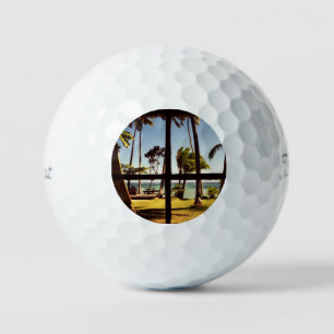 Tropical Fiji Beach Scene tpv1 gbcna Golf Balls