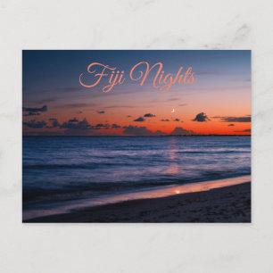 Tropical Fiji Night Beach Postcard