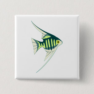 Tropical Fish 15 Cm Square Badge