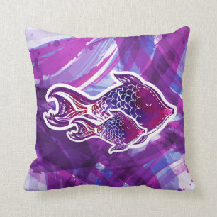 Tropical Fish Abstract Cushion
