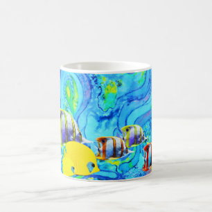 Tropical fish art coffee mug