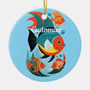 Tropical Fish Assortment Thunder_Cove Ceramic Tree Decoration