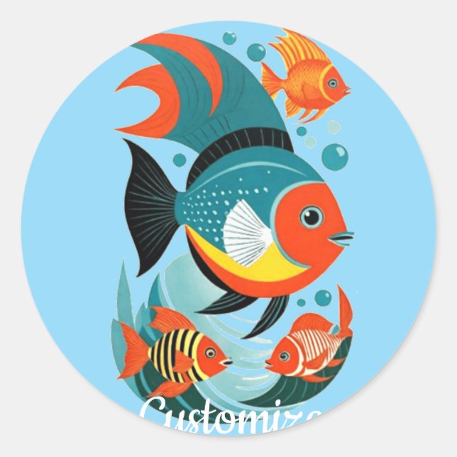 Tropical Fish Assortment Thunder_Cove Classic Round Sticker (Front)