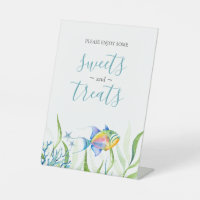 Tropical Fish Baby Shower Dessert Tabletop Sign