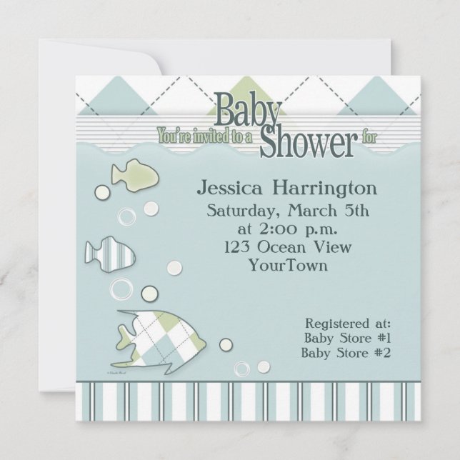 Tropical Fish Baby Shower Invitation (Front)