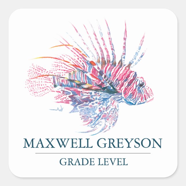 Tropical Fish Back To School  Square Sticker (Front)