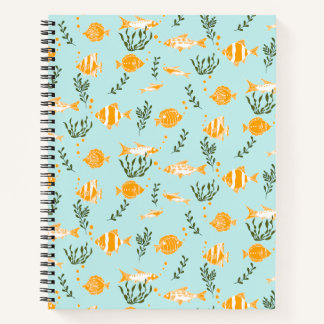 Tropical Fish Block Print Notebook