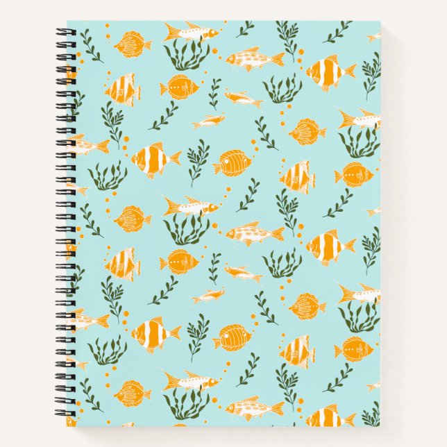 Tropical Fish Block Print Notebook (Front)